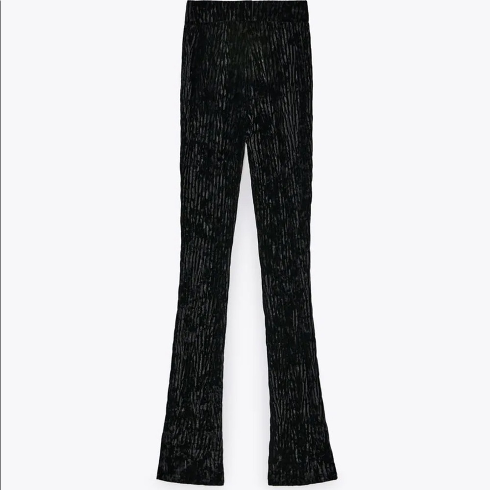 Zara flare velvet leggings, high-waisted